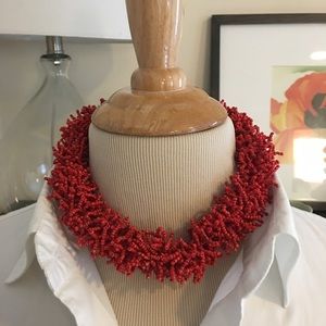 Coral Bead Statement Necklace
